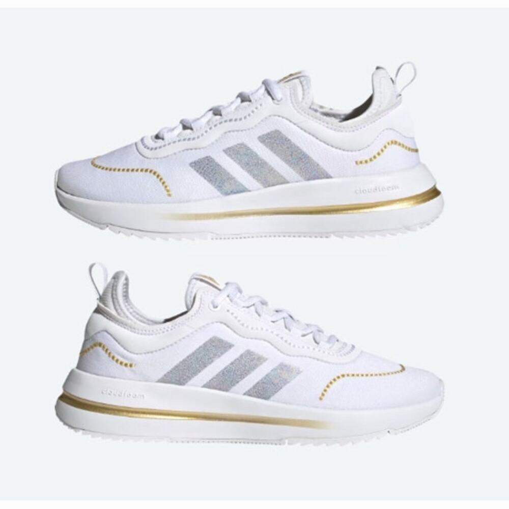 Adidas Women's Cloud White Matte Gold Fukasa Comfort Runner Shoes Size 8